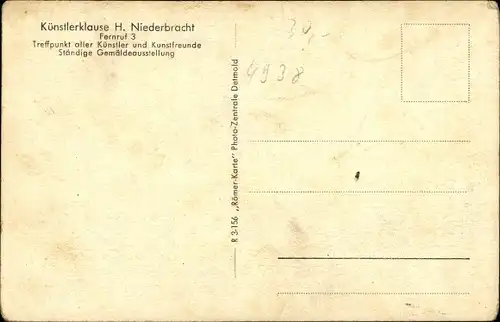 Künstler Ak Eiche, F., Schwalenberg in Lippe, Künstlerklause H. Niederbracht, Innenmalerei