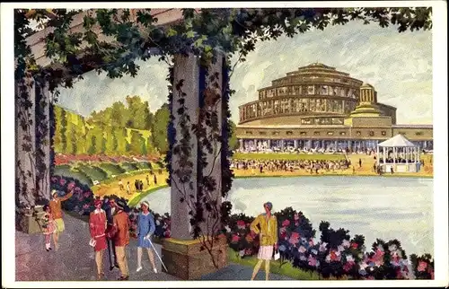 Künstler Ak Haut v., Wrocław Breslau in Schlesien, Partie an der Jahrhunderthalle