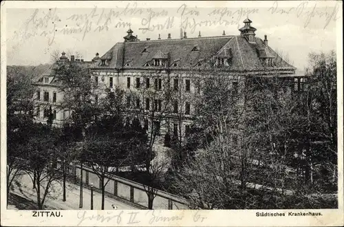 Ak Zittau in Sachsen, Städtisches Krankenhaus