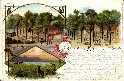 Litho Kleefeld Hannover in Niedersachsen, Gasthaus Bischofshol