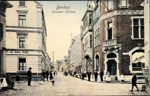 Ak Bendorf in Rheinland Pfalz, Louisen Straße, Apotheke, Gastwirtschaft von Georg Ferber