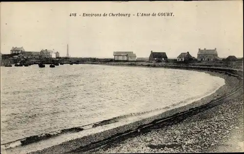 Ak Goury Auderville Manche, Uferpartie, Häuser