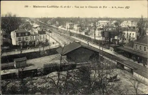 Ak Maisons Laffitte Yvelines, Vue sur le Chemin de Fer