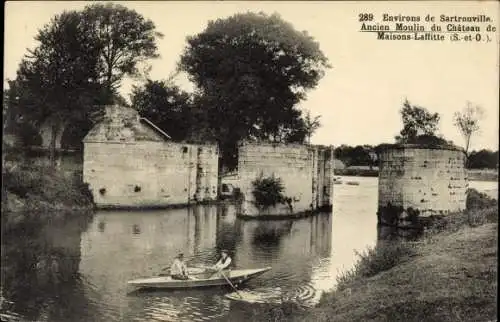 Ak Maisons Laffitte Yvelines, Ancien Moulin du Chateau, Ruderboote