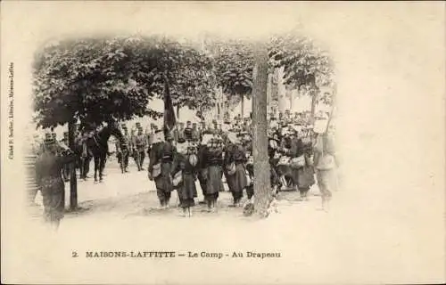 Ak Maisons Laffitte Yvelines, Le Camp, Au Drapeau