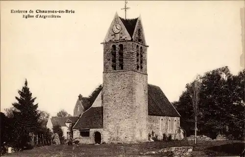 Ak Chaumes en Brie Seine et Marne, Église d'Argentières