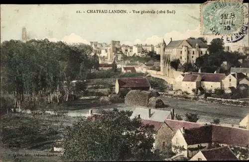 Ak Chateau Landon Seine et Marne, Vue générale