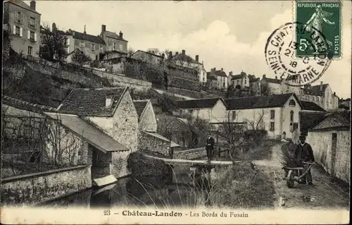 Ak Chateau Landon Seine et Marne, Les Bords du Fusain