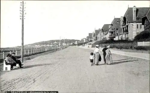 Ak Deauville Calvados, Promenade de la plage