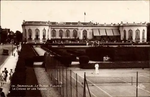 Ak Deauville Calvados, Plage Fleurie, Le Casino et les Tennis