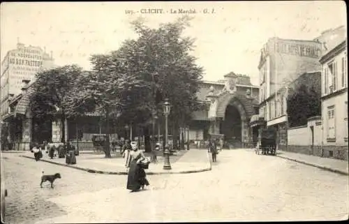 Ak Clichy Hauts de Seine, Le Marche