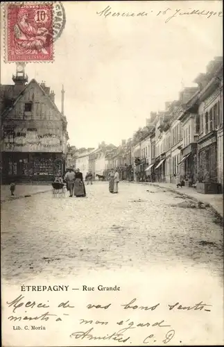 Ak Etrépagny Eure, Rue Grande