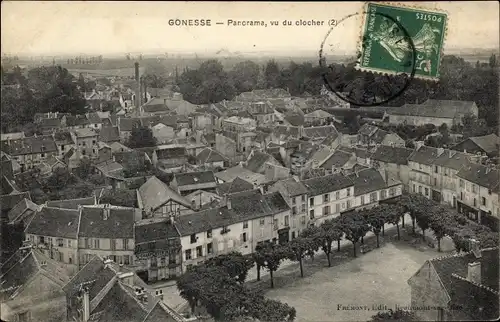 Ak Gonesse Val d’Oise, Panorama, vue du clocher