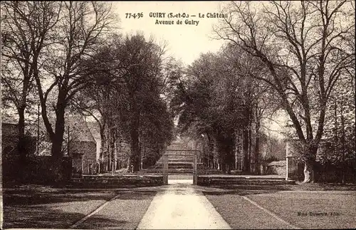 Ak Guiry Val d´Oise, Château, Avenue de Guiry