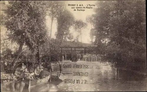 Ak Brunoy Essonne, L'Yerres aux vannes du Moulin de Rochops