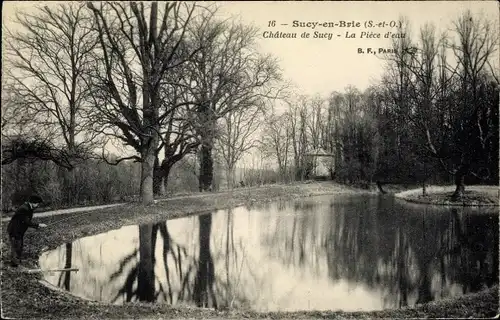 Ak Sucy en Brie Val de Marne, La Piece d'eau