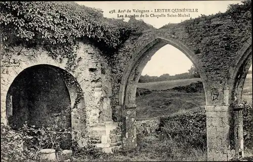 Ak Quineville Manche, Les Arcades de la Chapelle Saint Michel