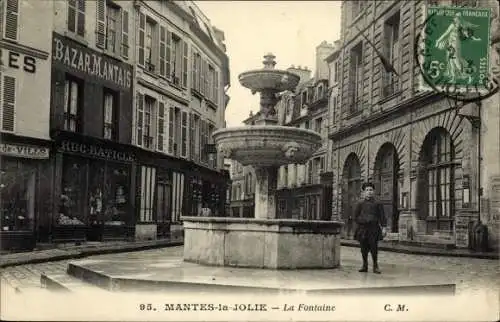 Ak Mantes la Jolie Yvelines, La Fontaine