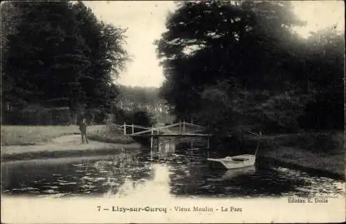 Ak Lizy sur Ourcq Seine et Marne, Vieux Moulin, Le Parc