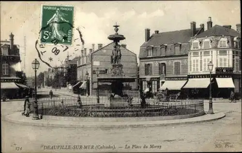 Ak Deauville sur Mer Calvados, La Place du Morny