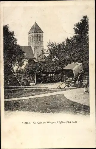 Ak Aizier Eure, Un Coin du Village et l'Église