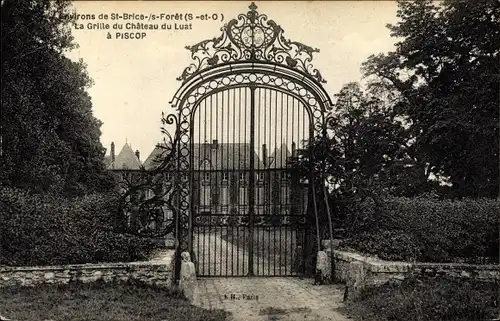 Ak Piscop Val d Oise, La Grille du Château du Luat