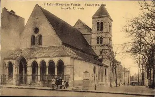 Ak Saint Maur des Fossés Val de Marne, L'Eglise St Nicolas