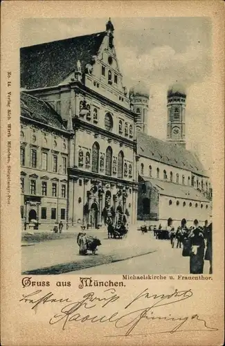 Ak München, Michaelskirche, Frauentor