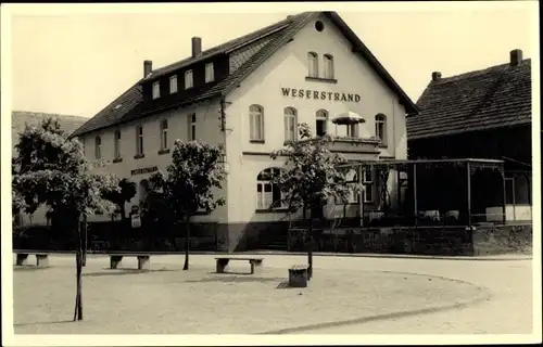 Foto Ak Lüchtringen Höxter, Gasthaus Weserstrand