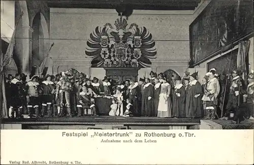 Ak Rothenburg ob der Tauber Mittelfranken, Festspiel Meistertrunk, Wappen
