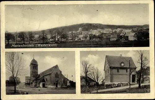 Ak Marienhausen im Westerwald, Blick auf den Ort, Kirche