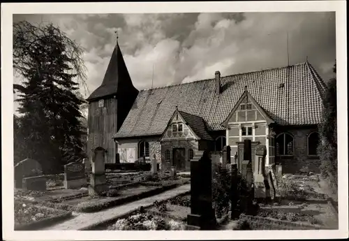 Foto Hamburg Bergedorf Altengamme Vierlande, Kirche, Friedhof, 1950