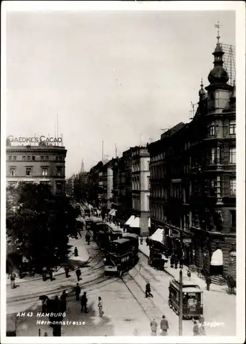 Foto Ak Hamburg Mitte Altstadt, Straßenpartie, Straßenbahnen, 1890