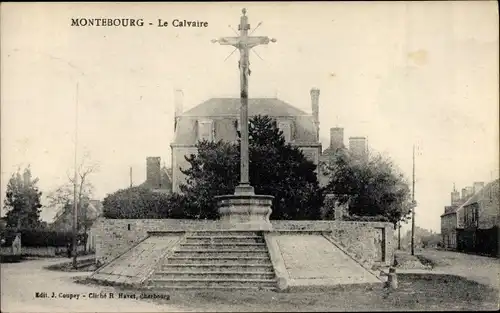 Ak Montebourg Manche, La Calvaire