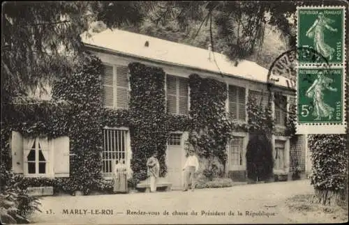 Ak Marly le Roi Yvelines, Rendez vous de chasse du President de la Republique