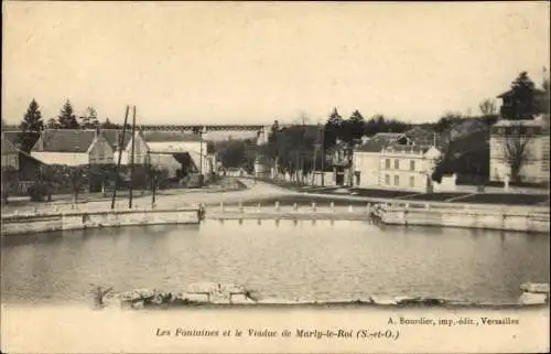Ak Marly le Roi Yvelines, Les Fontaines et le Viaduc