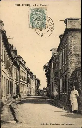 Ak Quillebeuf sur Seine Eure, Rue Chaussée