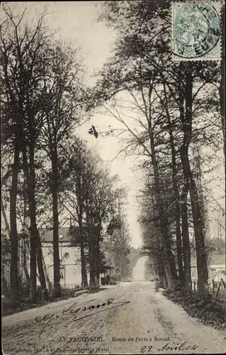 Ak Le Vaudreuil Eure, Route de Paris à Rouen