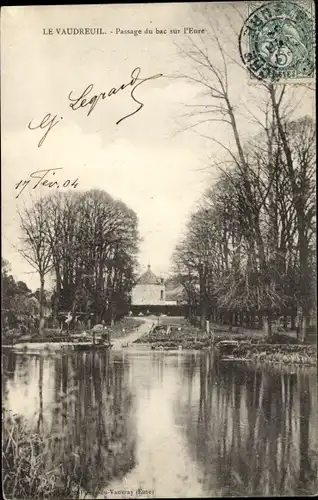 Ak Le Vaudreuil Eure, Passage du bac sur l'Eure