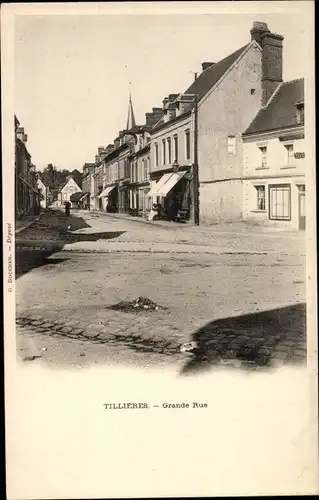 Ak Tillières Eure, Grande Rue
