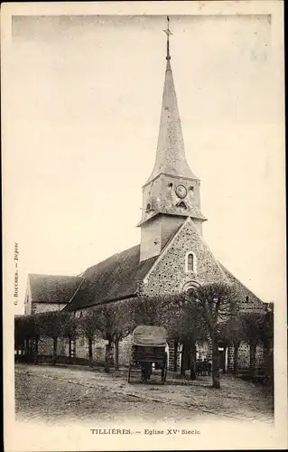Ak Tillières Eure, Église XV Siecle