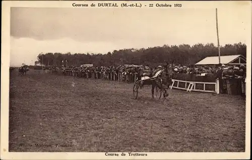 Ak Durtal Maine et Loire, Course de Trotteurs, 22 Octobre 1923