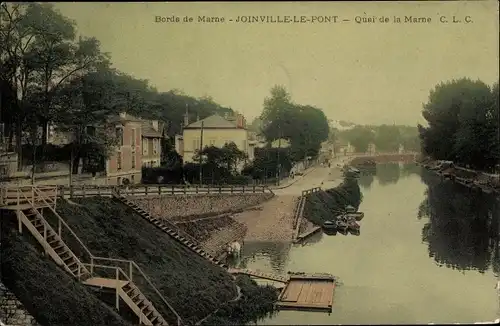 Ak Joinville le Pont Val de Marne, Quai de la Marne