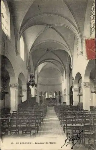 Ak Perreux Val de Marne, L'Eglise, Interieur