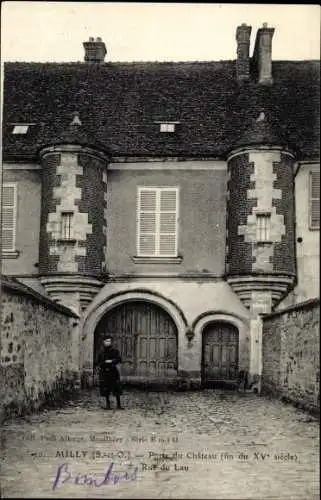 Ak Milly la Forêt Essonne, Porte de Chateau, Rue de Lau