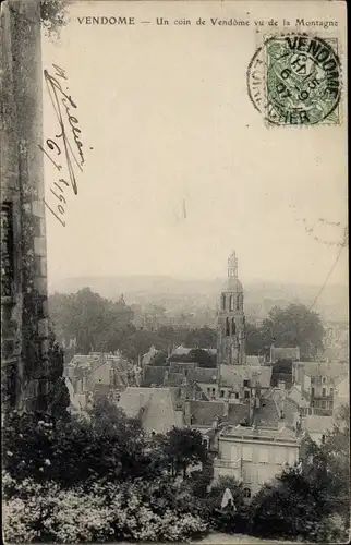 Ak Vendôme Loir et Cher, Un coin de Vendôme vu de la Montagne
