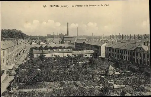 Ak Briare Loiret, La Fabrique de Boutons et la Cite