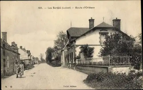 Ak Les Bordes Loiret, Route d'Orleans
