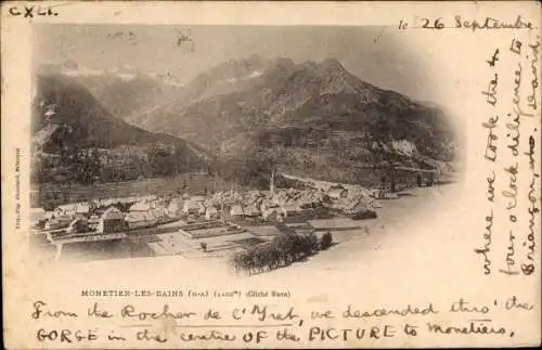 Ak Monetier les Bains Hautes Alpes, Panorama