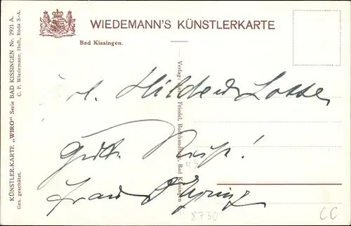 Künstler Ak Bad Kissingen Unterfranken Bayern, Gesamtansicht, Nr. 2921 A